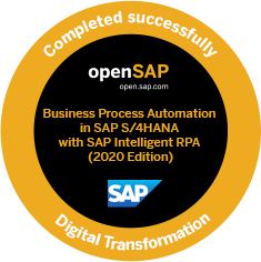 Record of achievement Business Process Automation in SAP S/4HANA with SAP