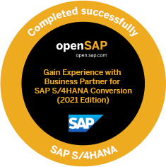 Record of achievement Gain Experience with Business Partner for SAP S/4HANA Conversion