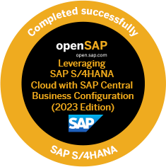Record of achievement Leveraging SAP S/4HANA Cloud with SAP Central Business Configuration (Update Q4/2023)